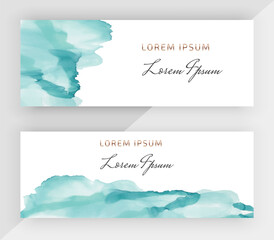 Blue alcohol ink horizontal banners for social media
