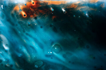 beautiful galactic texture of orange and blue colors