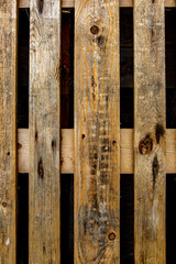 Close-up view of an old wooden pallet. Background