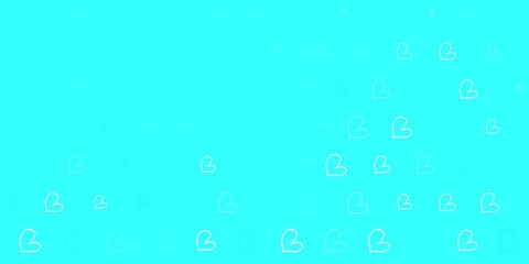 Light Blue, Green vector texture with lovely hearts.