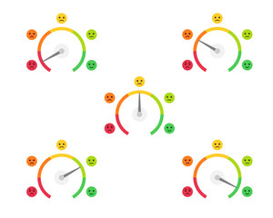 Customer satisfaction level scale. Rating and feedback concept. Scale of emotions. Vector isolated on white