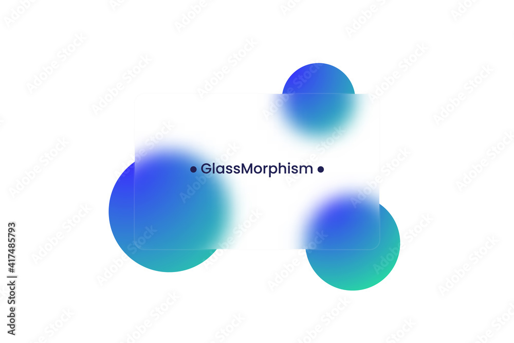 Poster abstract background. transparent frame in glass morphism style