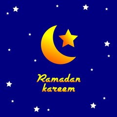 Obraz na płótnie Canvas Ramadan poster with design in astronomy. a collection of beautiful stars. design suitable for wallpaper and poster.