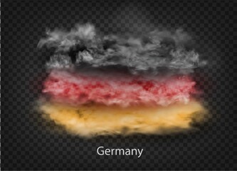 background of flag of smoke and clouds. Vector illustration