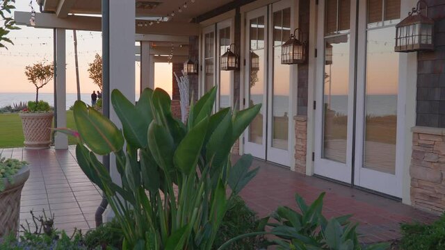 Beautiful Back Porch View At Sunset With An Oceanview