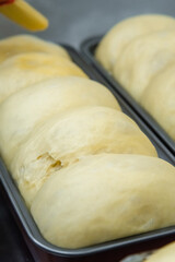 Craft bread on the table at the bakery. The concept of small industries and healthy food