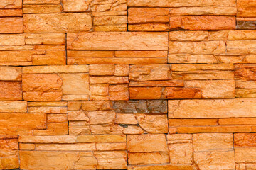 Orange stone wall used in home decoration