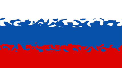 Vector liquid decorative flag of Russia