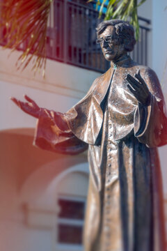 Father Felix Varela sculpture in the 'Ermita de la Caridad del Cobre' in Miami, Florida, USA