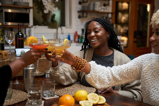Black girlfriends toast to strong friendship connections