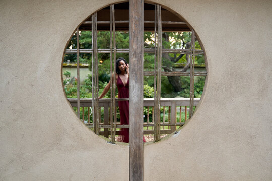 Black Woman Behind The Wall, With Copy-space