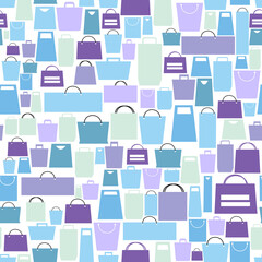 Shop seamless pattern. Shopping poster design template. Store sale background, loading page, vector illustration