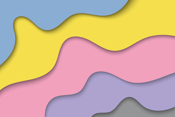 Trendy abstract liquid background template with papercut out effect style