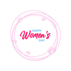 Happy women's day hearts frame greeting card design