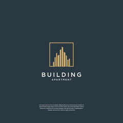 Abstract building logo design real estate, architecture, construction
