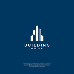 Abstract building structure logo design real estate, architecture, construction