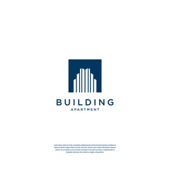 Abstract building structure logo design real estate, architecture, construction with negative space