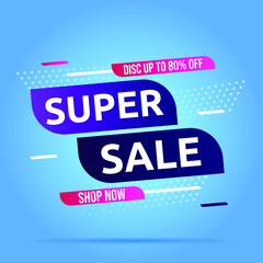 Super sale banner templete design for media promotions and social media promo