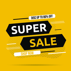 Super sale banner templete design for media promotions and social media promo