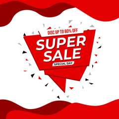 Super sale banner templete design for media promotions and social media promo