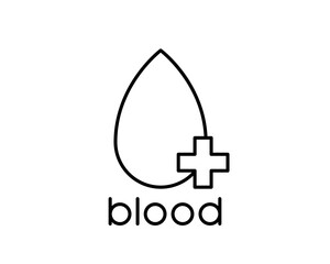 Blood drop outline icon. Donate blood drop vector icon isolated on white background