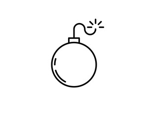 Bomb icon vector. Line boom symbol. Trendy flat explosion outline ui sign design. Thin linear graphic pictogram for web site, mobile application. Logo illustration. Eps10.