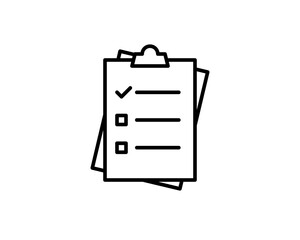 clipboard checklist or clipboard survey form line art vector icon for apps and websites