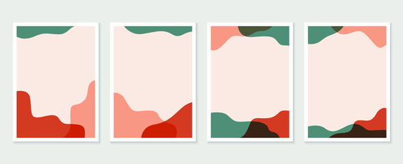 Abstract Geometric shapes vector collection. Abstract organic shape background design for wedding invitation, clipart, print, cover, wallpaper, Wall art, Mid century modern art. Vector illustration