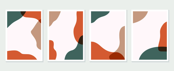 Abstract Geometric shapes vector collection. Abstract organic shape background design for wedding invitation, clipart, print, cover, wallpaper, Wall art, Mid century modern art. Vector illustration