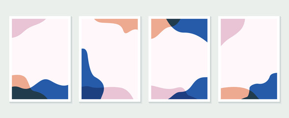 Abstract Geometric shapes vector collection. Abstract organic shape background design for wedding invitation, clipart, print, cover, wallpaper, Wall art, Mid century modern art. Vector illustration