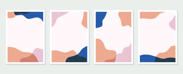 Abstract Geometric shapes vector collection. Abstract organic shape background design for wedding invitation, clipart, print, cover, wallpaper, Wall art, Mid century modern art. Vector illustration