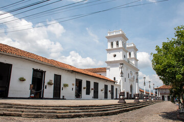 Main Church of Giron Santander in Colombia on February 19, 2021