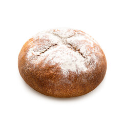 Round rye baked grain bread