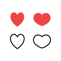 Hearts icon set. Valentine's day heart vector.