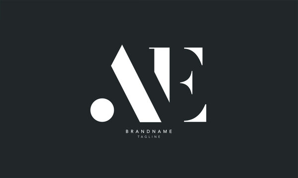 Alphabet letters Initials Monogram logo AE, EA, A and E
