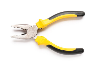 New pliers on white background