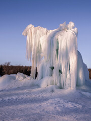 Ice sculptures on Rush River, Wisconsin