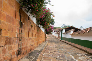 Streets of the municipality of Barichara in Santander Colombia on February 20, 2021
