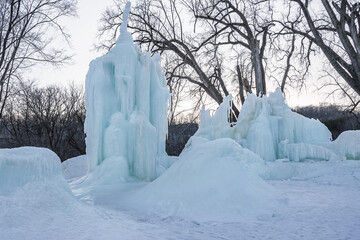 Ice sculptures on Rush River, Wisconsin