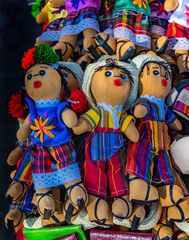 Colorful Mexican dolls, Oaxaca, Juarez, Mexico.