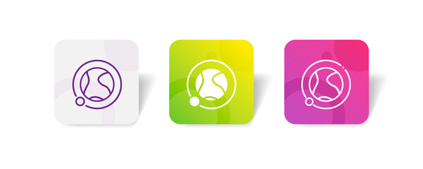 earth satellite orbit pixel perfect icon set bundle in line, solid, glyph, 3d gradient style