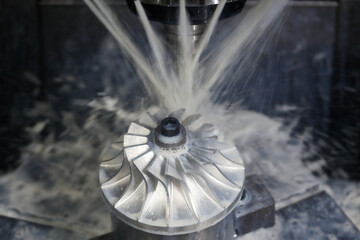 turbine wheel milling process with coolant