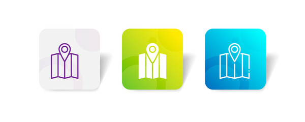 pin point map location pixel perfect icon set bundle in line, solid, glyph, 3d gradient style