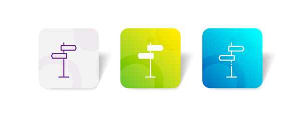 road sign board pixel perfect icon set bundle in line, solid, glyph, 3d gradient style