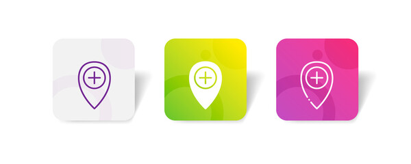 add pin point location pixel perfect icon set bundle in line, solid, glyph, 3d gradient style