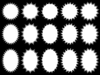 白いウニフラッシュの吹き出し素材セット