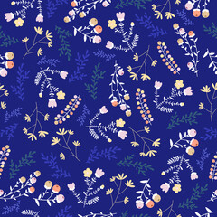 Floral seamless pattern. Hand-drawn vector elements.