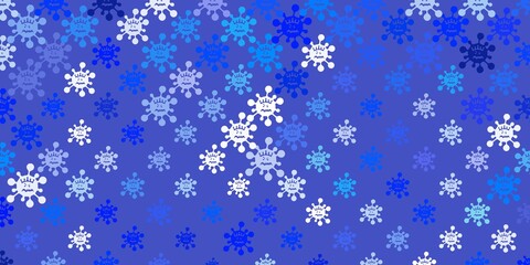 Light BLUE vector backdrop with virus symbols.
