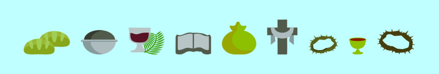 set of lent cartoon icon design template with various models. vector illustration isolated on blue background