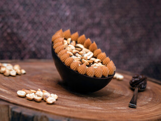 Close-up of easter egg dessert.